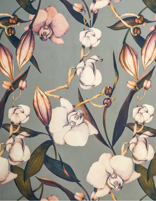 Текстильные обои Riviera, Orchidee, цвет nature